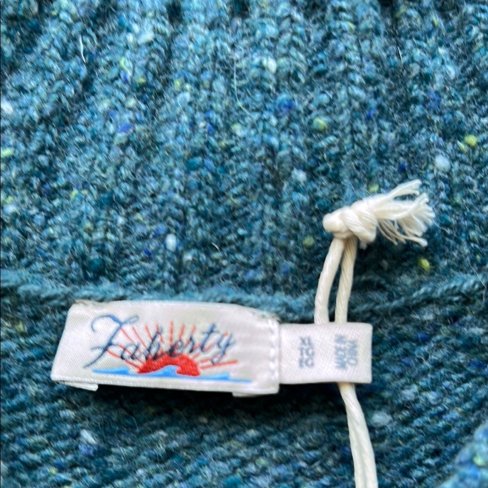 Faherty Teal Knit Sweater